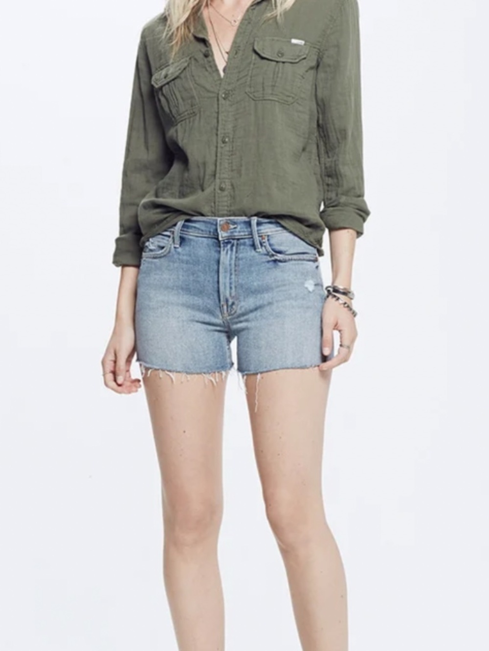 Two Mother Denim Rascal High Waisted Shorts - Picture 2 of 6